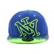 Snapback NY Tag fond Bleu et Fluo Vert ANCIENNES COLLECTIONS divers