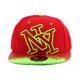 Snapback NY Tag Fond Rouge et Fluo Vert ANCIENNES COLLECTIONS divers