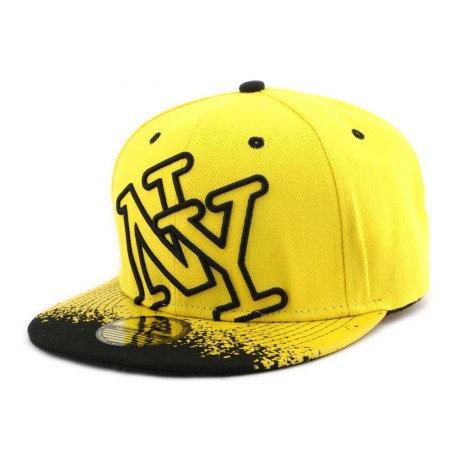 Snapback NY Tag fond Jaune et Noire ANCIENNES COLLECTIONS divers