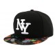 Snapback NY Noire avec visière Florale baroque ANCIENNES COLLECTIONS divers