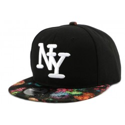 Snapback NY Noire avec visière Florale baroque ANCIENNES COLLECTIONS divers