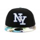 Snapback NY Noire avec visière Florale Ecru ANCIENNES COLLECTIONS divers