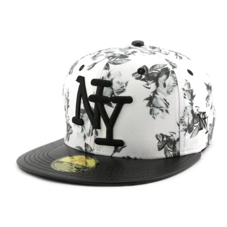 Snapback NY Florale Blanche et Noire ANCIENNES COLLECTIONS divers