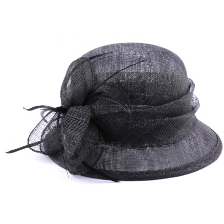 Chapeau Mariage Hora en sisal Noir ANCIENNES COLLECTIONS divers