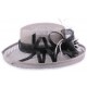 Chapeau Mariage Lima en sisal gris et noir ANCIENNES COLLECTIONS divers