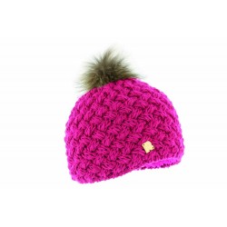 Bonnet Rmoutain Ice Framboise + pompon Raccon ANCIENNES COLLECTIONS divers