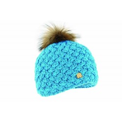 Bonnet Rmoutain Ice Turquoise + Pompon Raccon ANCIENNES COLLECTIONS divers