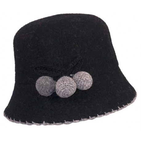 Chapeau Laine Herman Headwear lady Laly Noir ANCIENNES COLLECTIONS divers