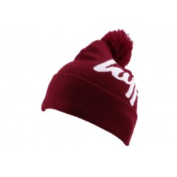 Bonnet à Pompon Hype Logo Bordeaux et Blanc ANCIENNES COLLECTIONS divers