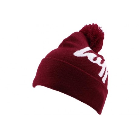 Bonnet à Pompon Hype Logo Bordeaux et Blanc ANCIENNES COLLECTIONS divers