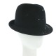 Chapeau Trilby Drippe Noir tagué Blanc Création Céline Robert ANCIENNES COLLECTIONS divers