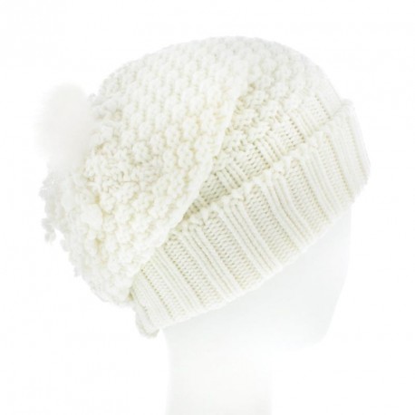 Bonnet à Pompon Blanc Fryus collection Céline Robert ANCIENNES COLLECTIONS divers