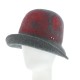 Chapeau Cloche Gris Rouge Hopkine création Céline Robert ANCIENNES COLLECTIONS divers