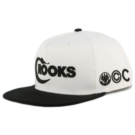 Snapback Crooks and Castles Crooks Logo Blanche ANCIENNES COLLECTIONS divers