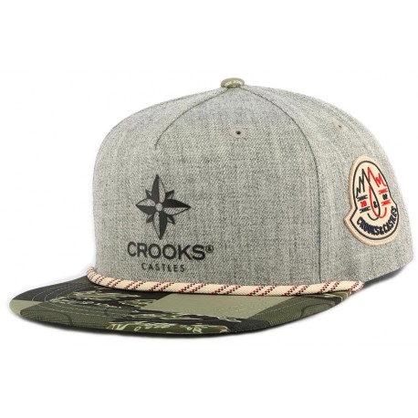 Snapback Crooks and Castles Checked Camo Grise ANCIENNES COLLECTIONS divers