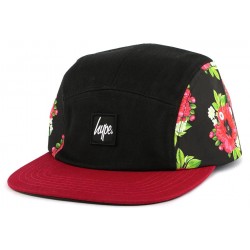 Casquette 5 Panel Hype Black Poppy Noire et Rouge ANCIENNES COLLECTIONS divers