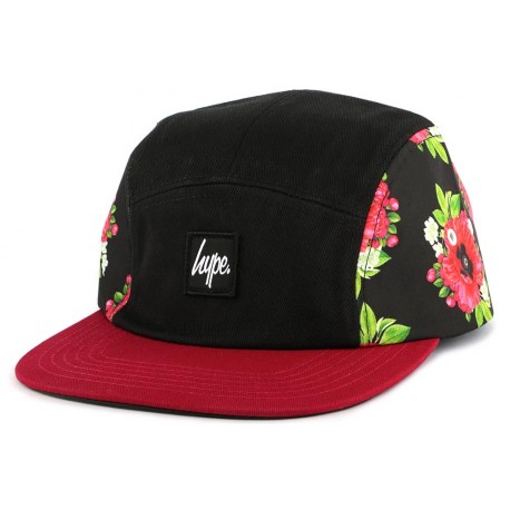 Casquette 5 Panel Hype Black Poppy Noire et Rouge ANCIENNES COLLECTIONS divers