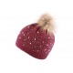 Bonnet pompon Rouge Diana Nyls création ANCIENNES COLLECTIONS divers