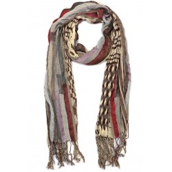 Foulard Rouge et Beige Tyl Nyls Creation ANCIENNES COLLECTIONS divers