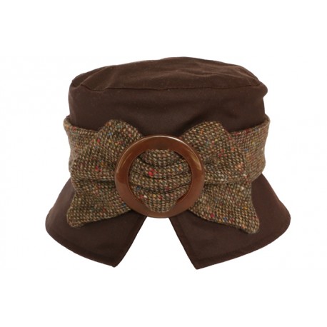 Chapeau de Pluie Helen Chocolat en Coton Huilé ANCIENNES COLLECTIONS divers