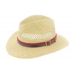 Chapeau de paille Glenn naturel ceinture Bordeaux ANCIENNES COLLECTIONS divers