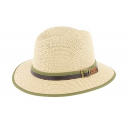 Chapeau de paille Hodge beige ceinture verte ANCIENNES COLLECTIONS divers