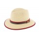 Chapeau paille Hodge beige ceinture bordeaux ANCIENNES COLLECTIONS divers