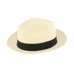 Chapeau Panama Jason Naturel et noir Herman 1874 ANCIENNES COLLECTIONS divers