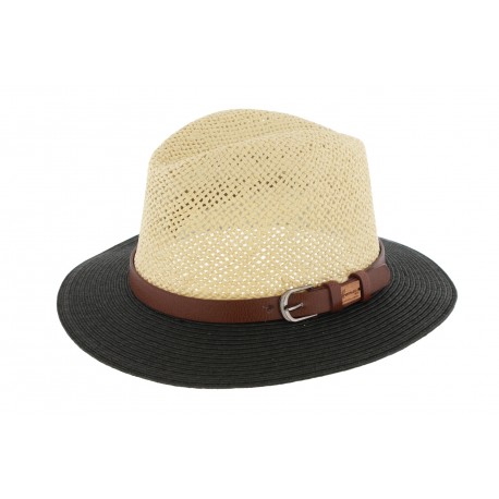 Chapeau paille Naturel et noir Lloyd Herman Headwear ANCIENNES COLLECTIONS divers