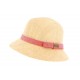 Chapeau paille naturel et rose Giullia Herman Headwear ANCIENNES COLLECTIONS divers