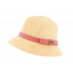 Chapeau paille naturel et rose Giullia Herman Headwear ANCIENNES COLLECTIONS divers