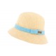 Chapeau paille Beige et Bleu Giullia Herman Headwear ANCIENNES COLLECTIONS divers