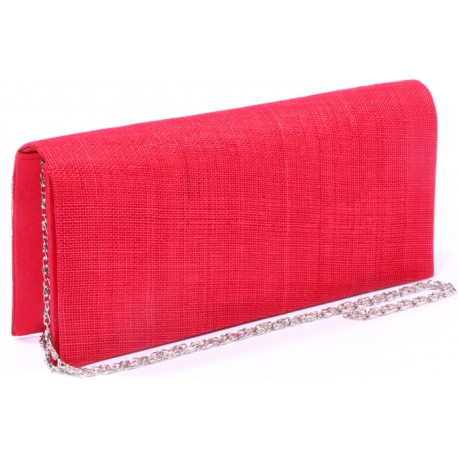 Pochette cérémonie Suzie en sisal Rouge ANCIENNES COLLECTIONS divers