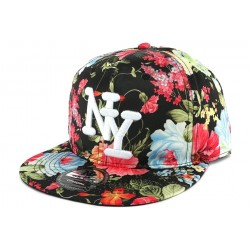 Snapback NY Noire Fleur Rouge et Bleu ANCIENNES COLLECTIONS divers