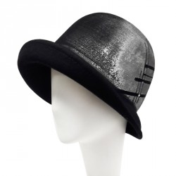 Chapeau Cloche Noire et Blanc Eneko par Céline Robert ANCIENNES COLLECTIONS divers