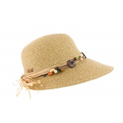 Chapeau paille fantaisie beige Femme Sylia ANCIENNES COLLECTIONS divers