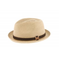 Petit chapeau paille porkpie beige Ricco ANCIENNES COLLECTIONS divers