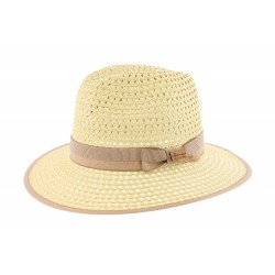 Grand chapeau paille beige et marron Cordy ANCIENNES COLLECTIONS divers