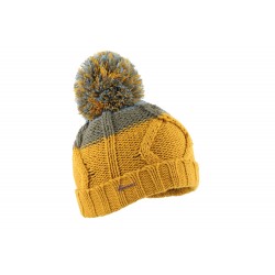 Bonnet pompon jaune enfant Mutin Herman ANCIENNES COLLECTIONS divers