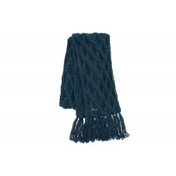 Echarpe bleue en laine torsades et franges Herman ANCIENNES COLLECTIONS divers