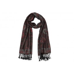 Echarpe Pashmina Noire et Rouge Bombay ANCIENNES COLLECTIONS divers