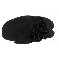 Chapeau bibi noir femme en feutre Kate Léon Montane ANCIENNES COLLECTIONS divers