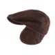 Casquette cache oreille cuir suédine marron Epsom Aussie Apparel CASQUETTES Aussie Apparel