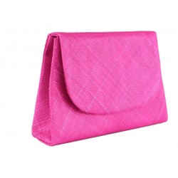 Pochette mariage fuchsia losange en sisal Hegy ANCIENNES COLLECTIONS divers