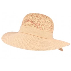 Chapeau paille femme rose et beige Elysie ANCIENNES COLLECTIONS divers