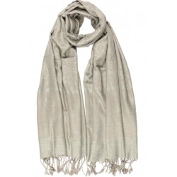 Echarpe Pashmina gris argent avec soie Patna ANCIENNES COLLECTIONS divers