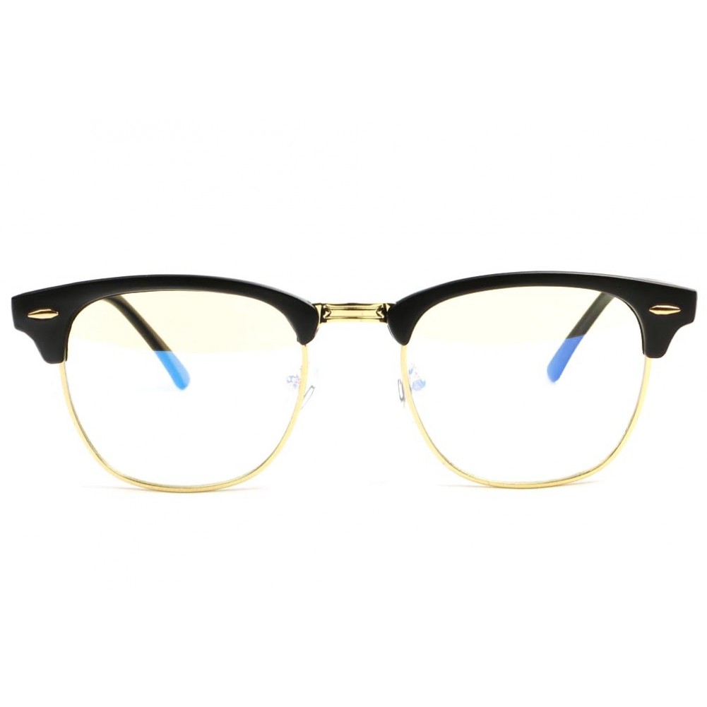 Grosses lunettes anti lumiere bleue doree metal Geektek