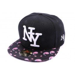 Snapback Ny Noir et rose visière imprimée ANCIENNES COLLECTIONS divers