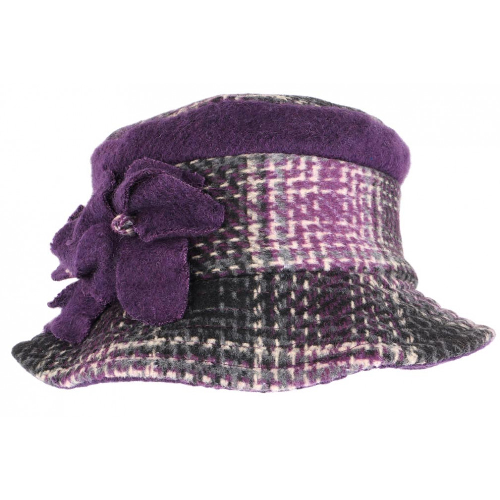 Chapeau Femme Hiver Violet Vintage, Beret laine bouillie livré 48h