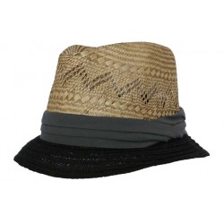 Chapeau de paille Skin naturel et dégradé de gris ANCIENNES COLLECTIONS divers